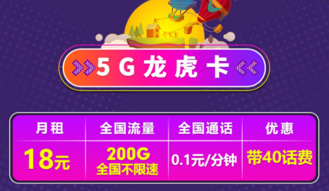 电信的5G流量卡套餐有哪些？电信5G龙虎卡、5G龙神卡、5G战皇卡低月租大流量优惠套餐-精卡网